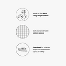 Features: Made of fine 100% Long-staple Cotton, Soft and breathable sateen weave,  and Oversized for a better drape, fits mattresses up to 20” deep