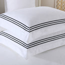 Adeline Duvet Cover Set close up embroidered border detailing in black