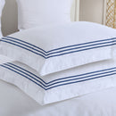 Adeline Duvet Cover Set close up embroidered border detailing in navy