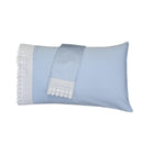 Blue Pillowcases with embroidered eyelet  Cuff