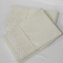 Ivory Pillowcases with embroidered eyelet  Cuff