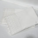 white Pillowcases with embroidered eyelet  Cuff