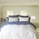 Remi Percale Duvet Cover Set Bicolor 100% Cotton Made USA Periwinkle