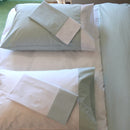 Remi Percale Duvet Cover Set Bicolor 100% Cotton Made USA color sea close-up picture