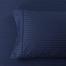 Damask Stripe 600 Thread Count Pillowcases (Pair)-Royal Tradition-Standard Pillowcases Pair-Navy-Egyptian Linens