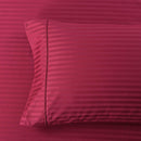 Damask Stripe 600 Thread Count Pillowcases (Pair)-Royal Tradition-King Pillowcases Pair-Burgundy-Egyptian Linens