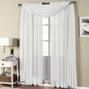 Abri Rod Pocket Crushed Sheer Curtain Panel (Single)-Royal Tradition-50 x 63" Panel-White-Egyptian Linens
