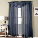 Abri Rod Pocket Crushed Sheer Curtain Panel (Single)-Royal Tradition-50 x 96" Panel-Navy-Egyptian Linens