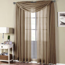 Abri Rod Pocket Crushed Sheer Curtain Panel (Single)-Royal Tradition-50 x 96" Panel-Mocha-Egyptian Linens