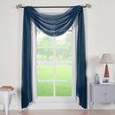 Abri Rod Pocket Crushed Sheer Curtain Panel (Single)-Royal Tradition-50 x 216" Scarf-Navy-Egyptian Linens
