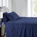Split Queen Sheet Set Stripe 608 Thread Count-Egyptian Linens-NAVY-Egyptian Linens