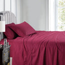 Split Queen Sheet Set Stripe 608 Thread Count-Egyptian Linens-BURGUNDY-Egyptian Linens