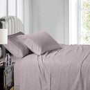 Top Split (Flex) King Sheet Set Luxury 608 Thread Count Damask Stripe-Egyptian Linens-LILAC-Egyptian Linens