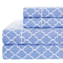 Flex King (Top Split) Sheet Set - Meridian 340 Thread Count-Royal Tradition-Periwinkle & White-Egyptian Linens