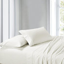 Sheet Set - Striped 300 Thread Count-Royal Tradition-Twin-Ivory-Egyptian Linens