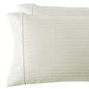 Damask Stripe 300 Thread Count Pillowcases-Royal Tradition-King Pillowcases Pair-Ivory-Egyptian Linens