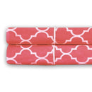 Meridian Percale Pillowcase Set (Pair)-Royal Tradition-King Pillowcases Pair-Coral & White-Egyptian Linens