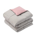 Reversible Plush Down Alternative Blanket-Royal Hotel Bedding-Twin/Twin XL-Blush/Gray-Egyptian Linens
