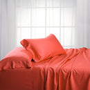 Split King Dual King Adjustable Bed Sheets Set - Bamboo Cotton (Hybrid)-Royal Tradition-Coral-Egyptian Linens