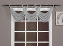 Abri Grommet Crushed Sheer Window Treatment (Single)-Royal Tradition-24 x 24" Valance-Grey-Egyptian Linens