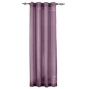 Abri Grommet Crushed Sheer Window Treatment (Single)-Royal Tradition-50 x 84" Panel-Eggplant-Egyptian Linens