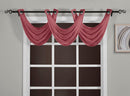 Abri Grommet Crushed Sheer Window Treatment (Single)-Royal Tradition-24 x 24" Valance-Burgundy-Egyptian Linens