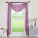 Abri Rod Pocket Crushed Sheer Curtain Panel (Single)-Royal Tradition-50 x 216" Scarf-Eggplant-Egyptian Linens