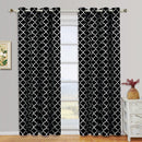 Black & White Meridian Room-Darkening Thermal Insulated Curtain Pair (Set of 2 Panels)-Royal Tradition-84"-Egyptian Linens
