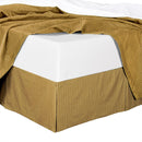 Combed Cotton Split Corners Damask Stripe Bed Skirts-Royal Tradition-Twin XL-Bronze-Egyptian Linens