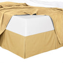 Combed Cotton Split Corners Damask Stripe Bed Skirts-Royal Tradition-Twin XL-Gold-Egyptian Linens