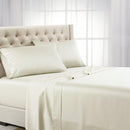 Split King Adjustable Sheet Set - Eucalyptus Tencel Lyocell 600 Thread Count-Abripedic-Ivory-Egyptian Linens