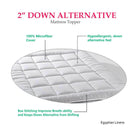 Plush Fiber 2 Inches Mattress Topper Down Alternative Anchor Bands