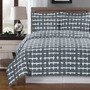 Duvet Cover Set - Norwich-Royal Tradition-Full/Queen-Gray/White-Egyptian Linens
