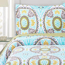 Nyah Reversible Floral Printed Quilt Set-Royal Tradition-Egyptian Linens