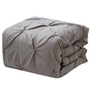 Gray Oxford Double Needle Luxury Soft Pinch Pleated Comforter Set-Royal Tradition-Egyptian Linens