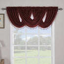 Soho Waterfall Decorative Trim Window Valance 57”wx 37”L (Single)-Royal Tradition-Burgundy-Egyptian Linens