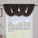 Soho Waterfall Decorative Trim Window Valance 57”wx 37”L (Single)-Royal Tradition-Chocolate-Egyptian Linens