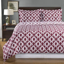 Duvet Cover Set - Sierra-Royal Tradition-Twin/Twin XL-Burgundy/White-Egyptian Linens