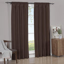 Pair Curtain Panels Soho Faux Silk (Set of 2)-Royal Tradition-63 Inch Long-Chocolate-Egyptian Linens