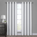 100% Blackout Curtain - Diamond Jacquard Woven Drape Theme (Set of 2)-Royal Tradition-54 x 63" Pair-White-Egyptian Linens