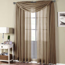 Abri Rod Pocket Crushed Sheer Curtain Panel (Single)-Royal Tradition-50 x 63" Panel-Mocha-Egyptian Linens