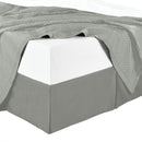 Split Corner 100% Cotton Solid 300TC Bed Skirts-Royal Tradition-Twin XL-Gray-Egyptian Linens